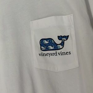 Vineyard Vines white long sleeve pocket shirt with yeti whale size XL